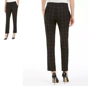 NWT Women's Kasper Windowpane-Plaid Dress Pants Black Size 8